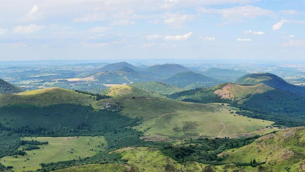 Breathtaking aerial view of the Auvergne Volcanoes