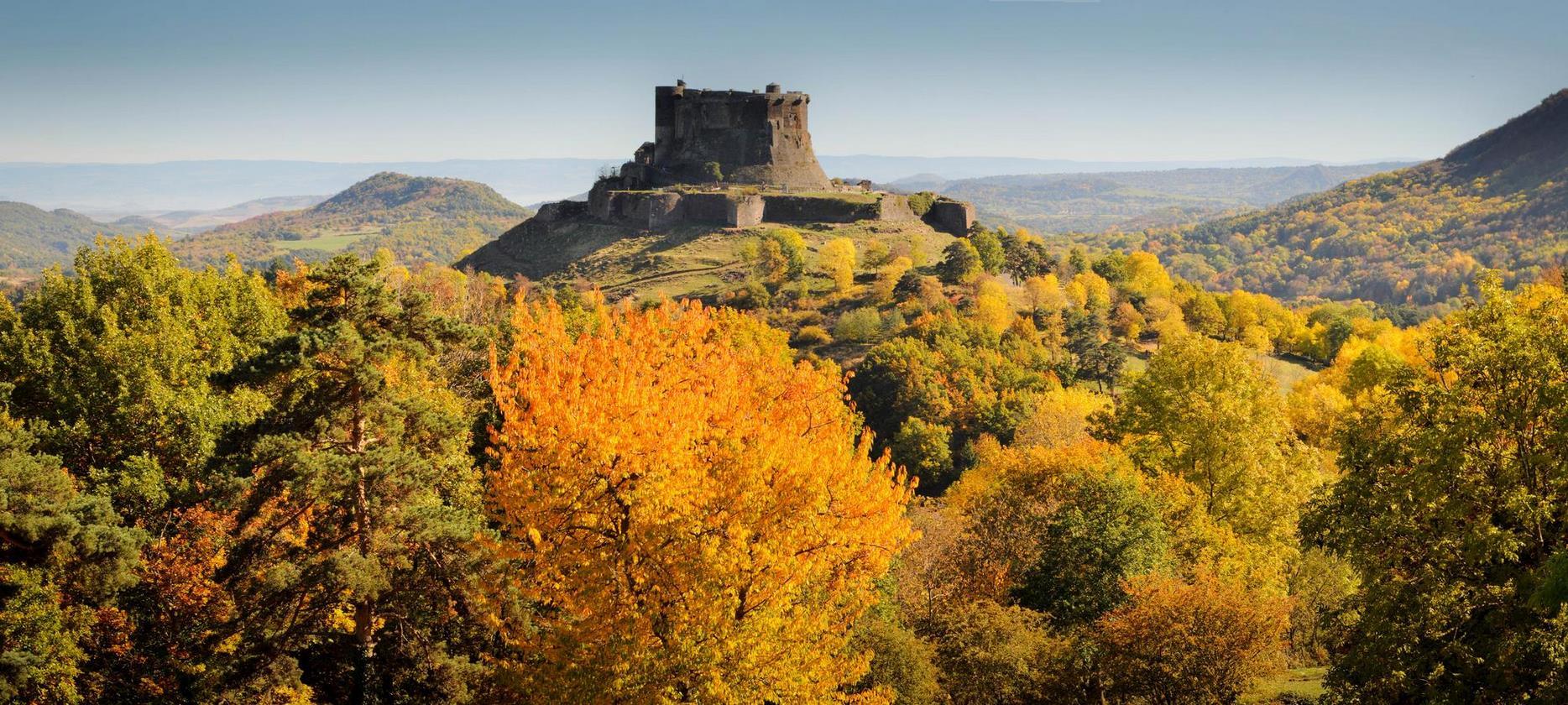 Château de Murol: Magical Autumn and Auvergne Volcanoes in the Background