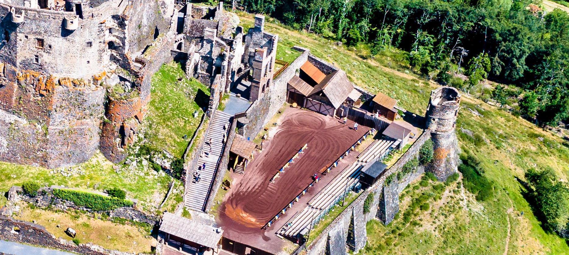 Château de Murol: Spectacular Aerial View of the Equestrian Show