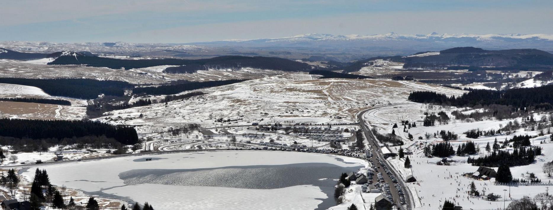 Super Besse: Breathtaking View of the Cantal Mountains in Winter