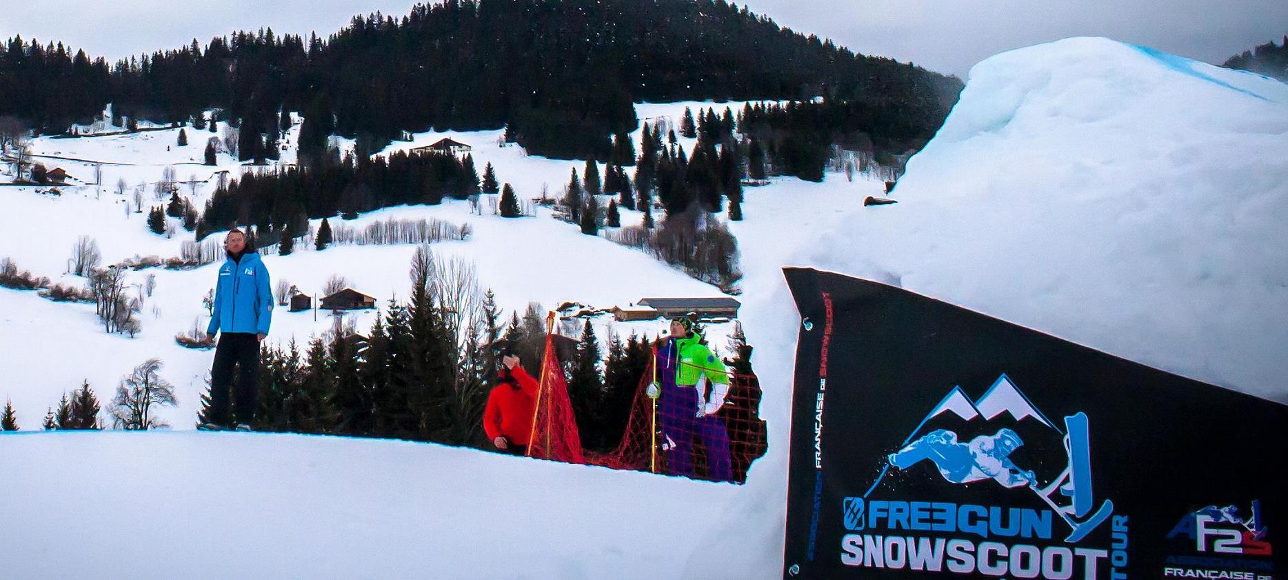 Super Besse: Spectacular Snowscoot Jumps during the Competition