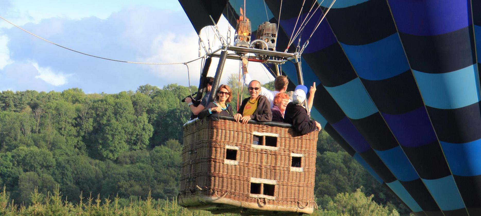 Lake Chambon, hot air balloons at Lake Chambon