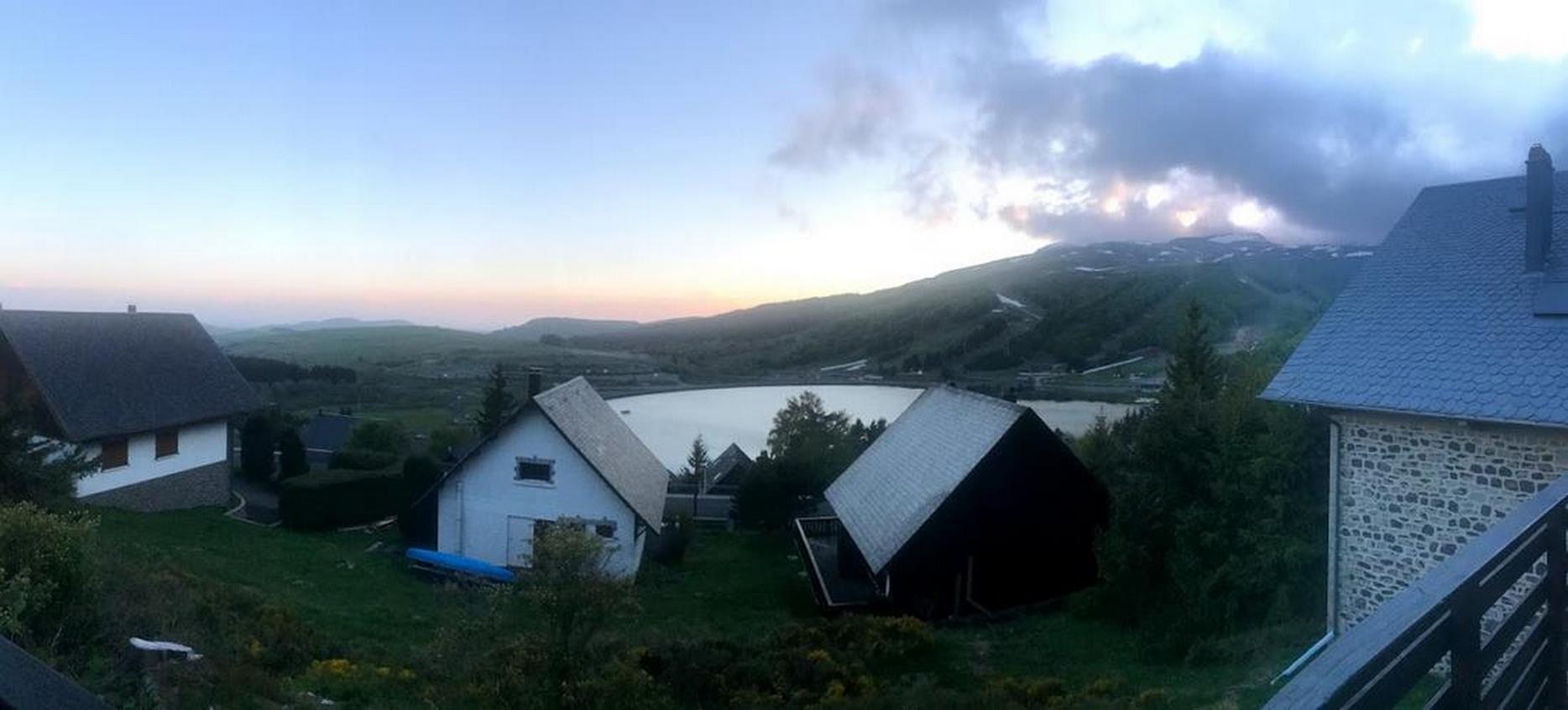 Panoramic view of Lac des Hermines in Super Besse from Chalet Ma Cambuse.