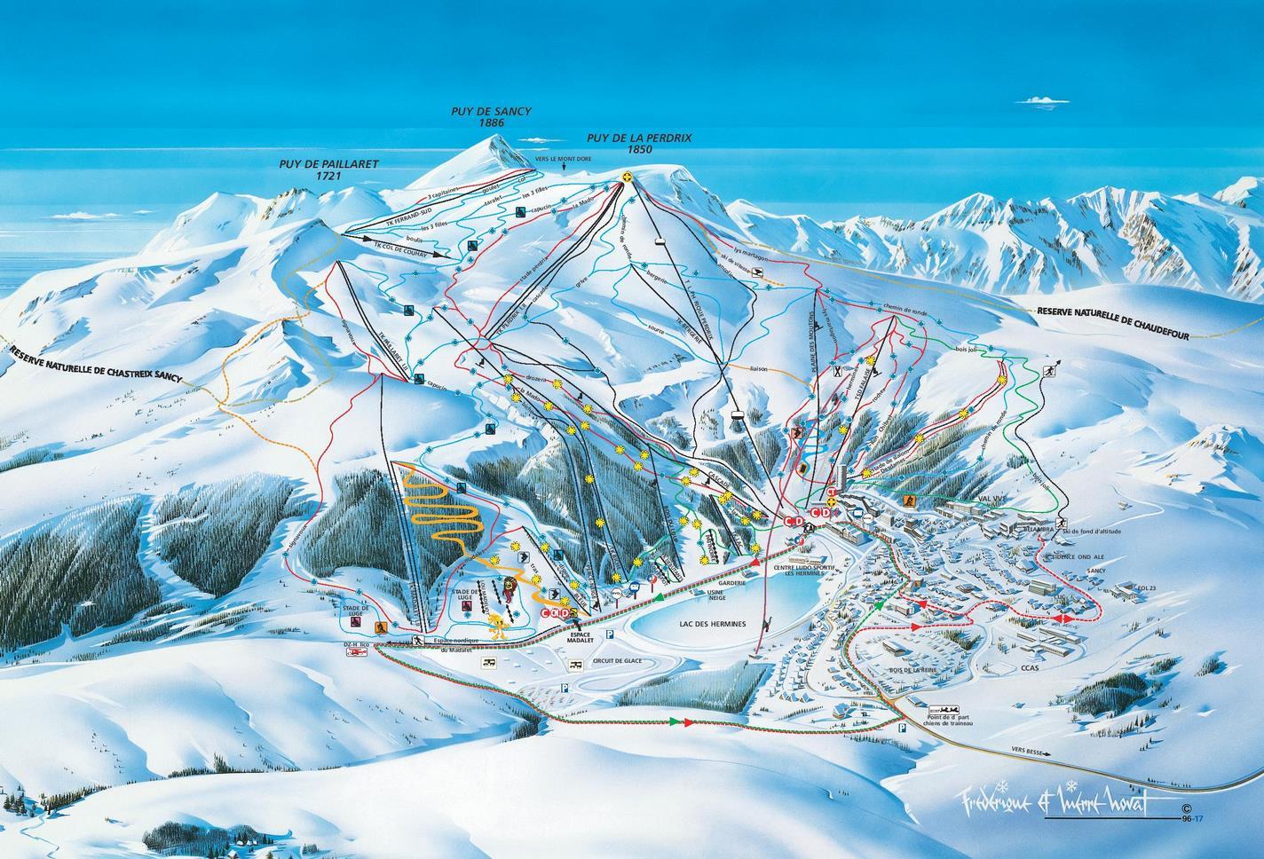 Chalet Ma Cambuse in Super Besse - Detailed map of slopes and lifts