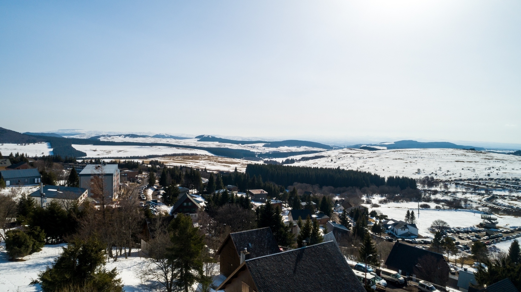 Magnificent view from Chalet Ma Cambuse over the Monts du Cantal and Puy Mary