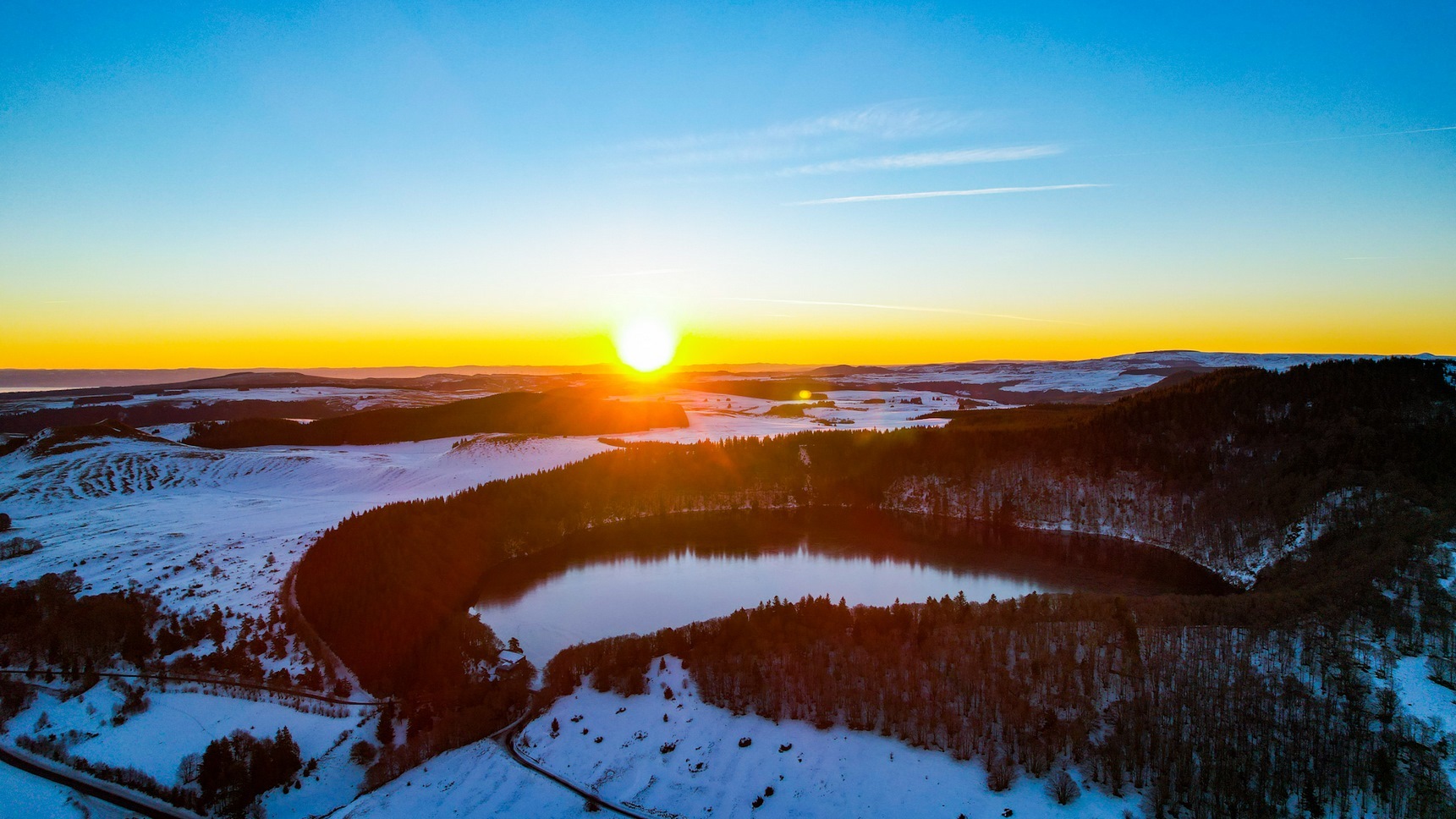 Lake Pavin: Enchanted Sunrise over the Lake and Puy de Montchal