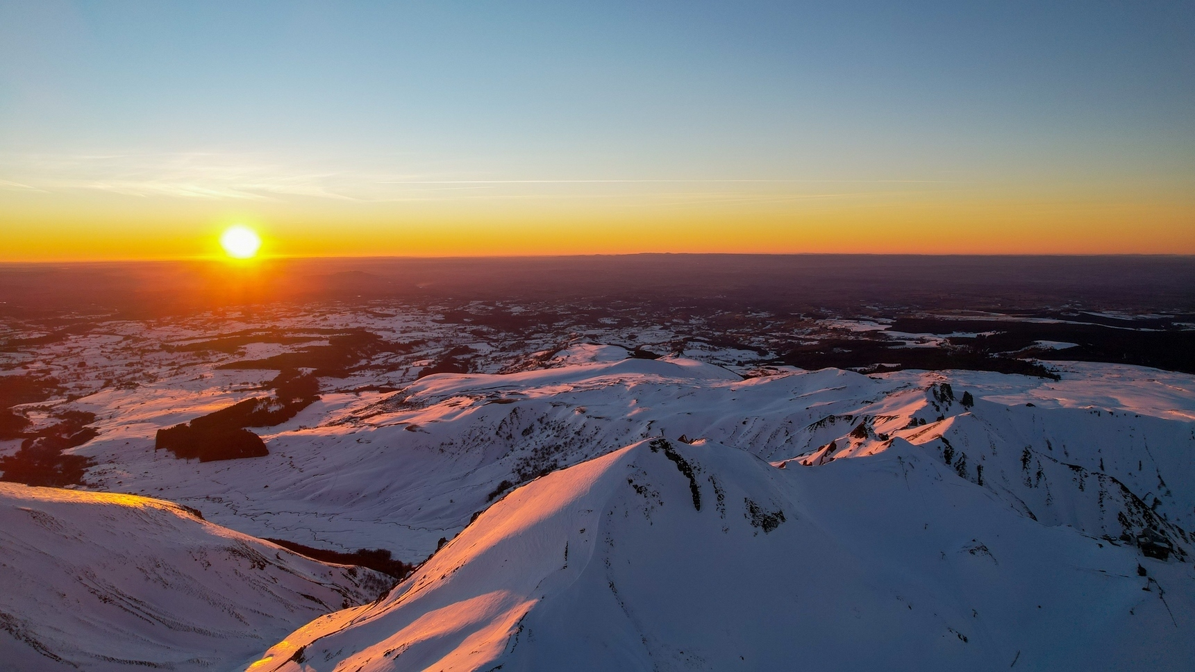 Snowy Puy de Sancy: Incredible Sunset