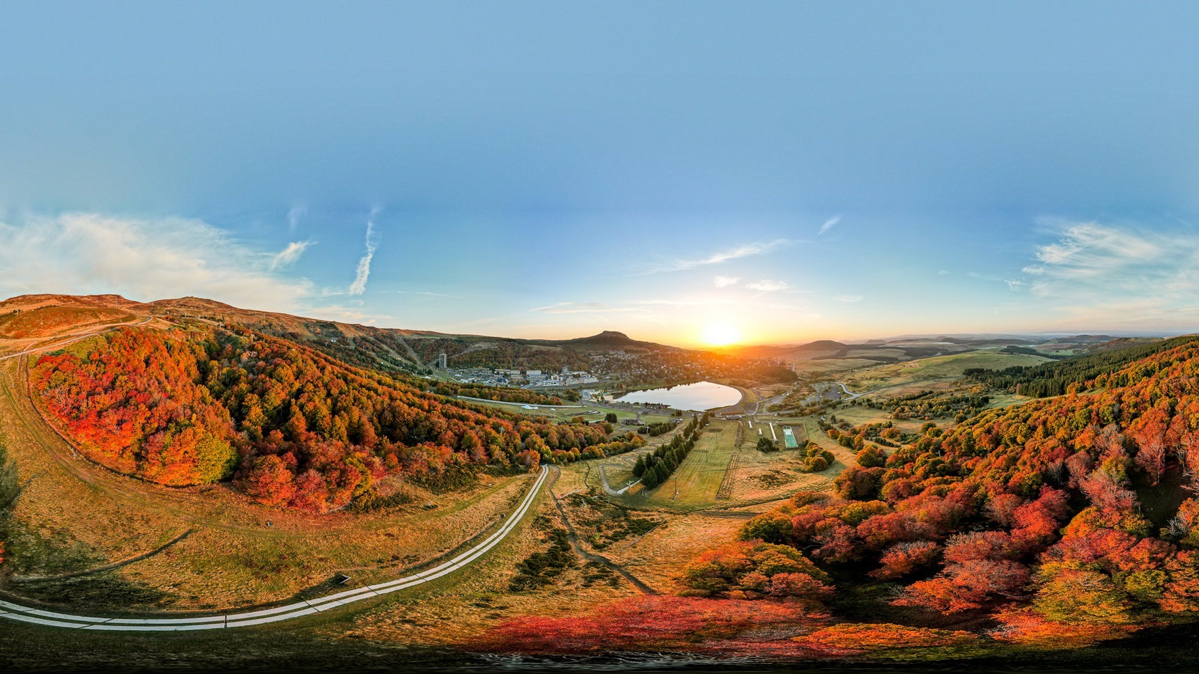 Super Besse - Vibrant Colors of Trees in September-October at Sunrise