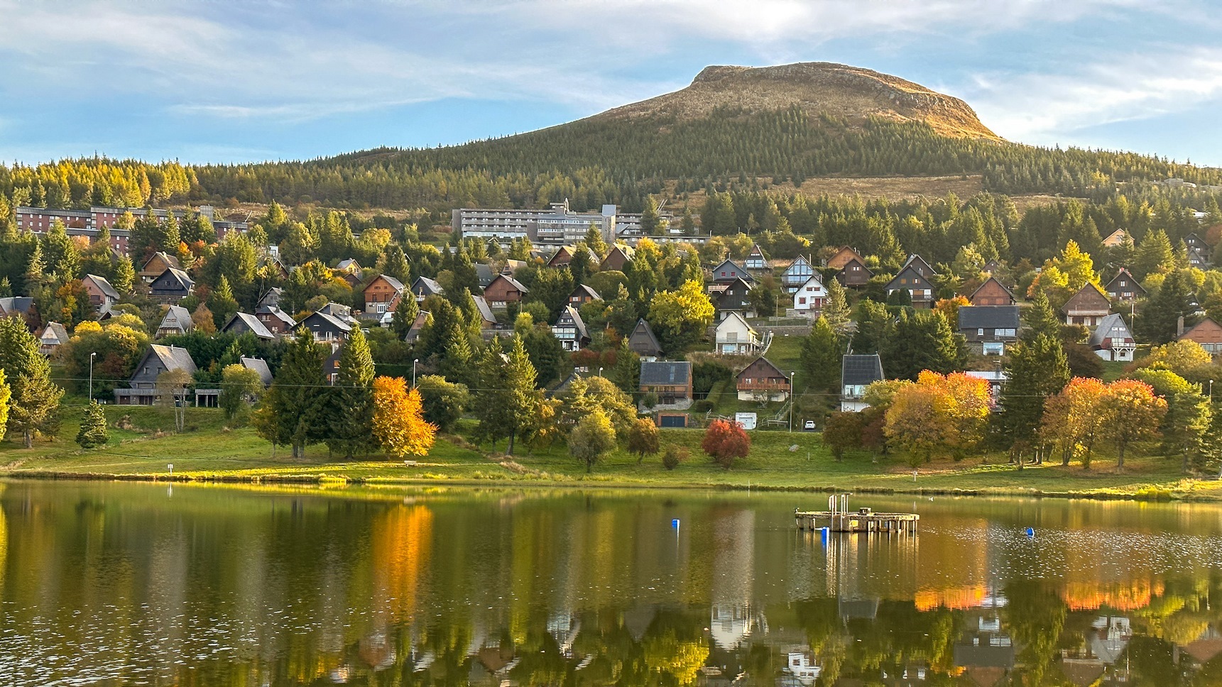 Super Besse: Chalet Village in Autumn, a colorful picture