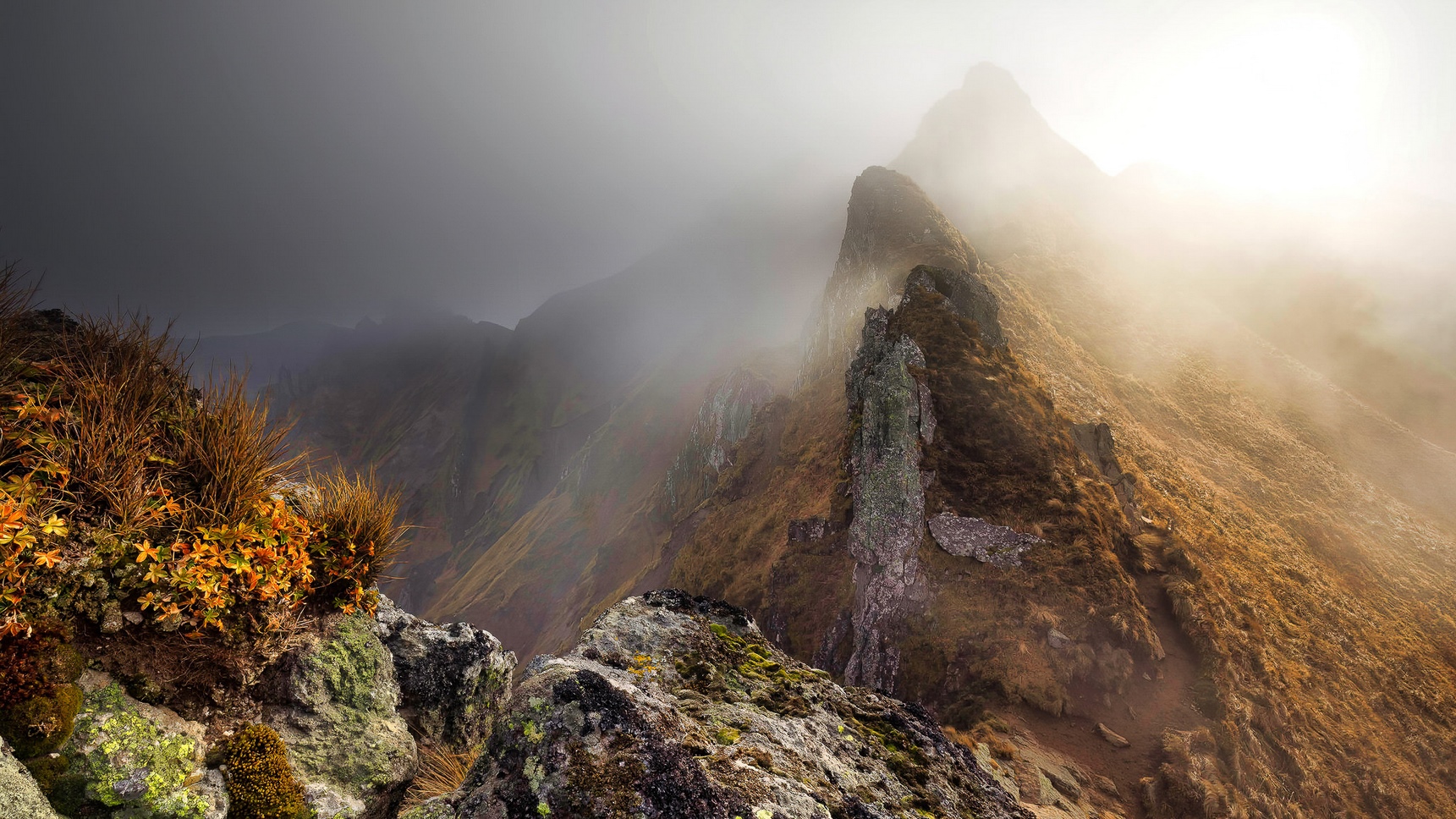 Sancy Massif in Autumn: A Magical Landscape under the Clouds