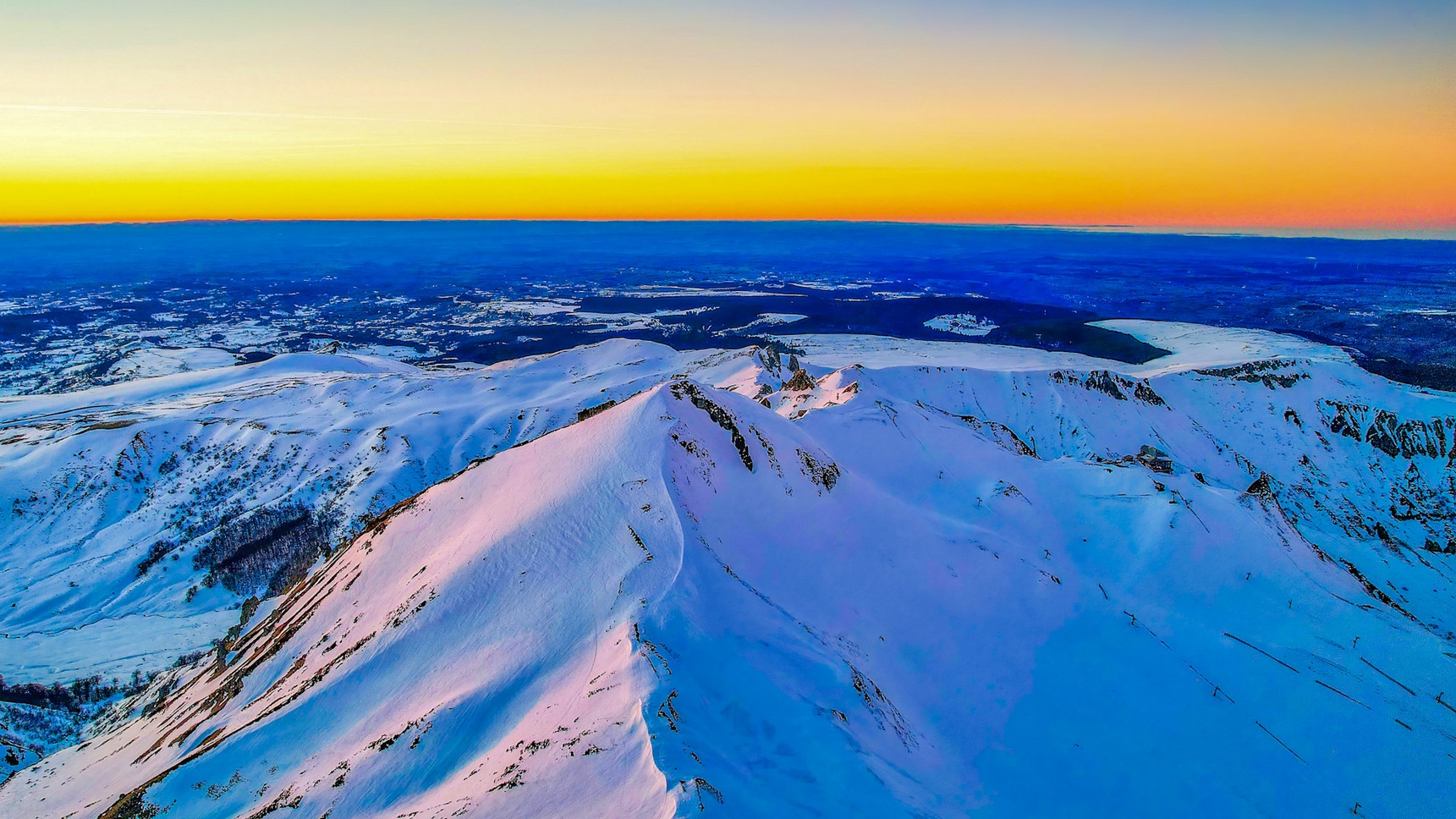 Snowy Puy de Sancy: Magical Sunset