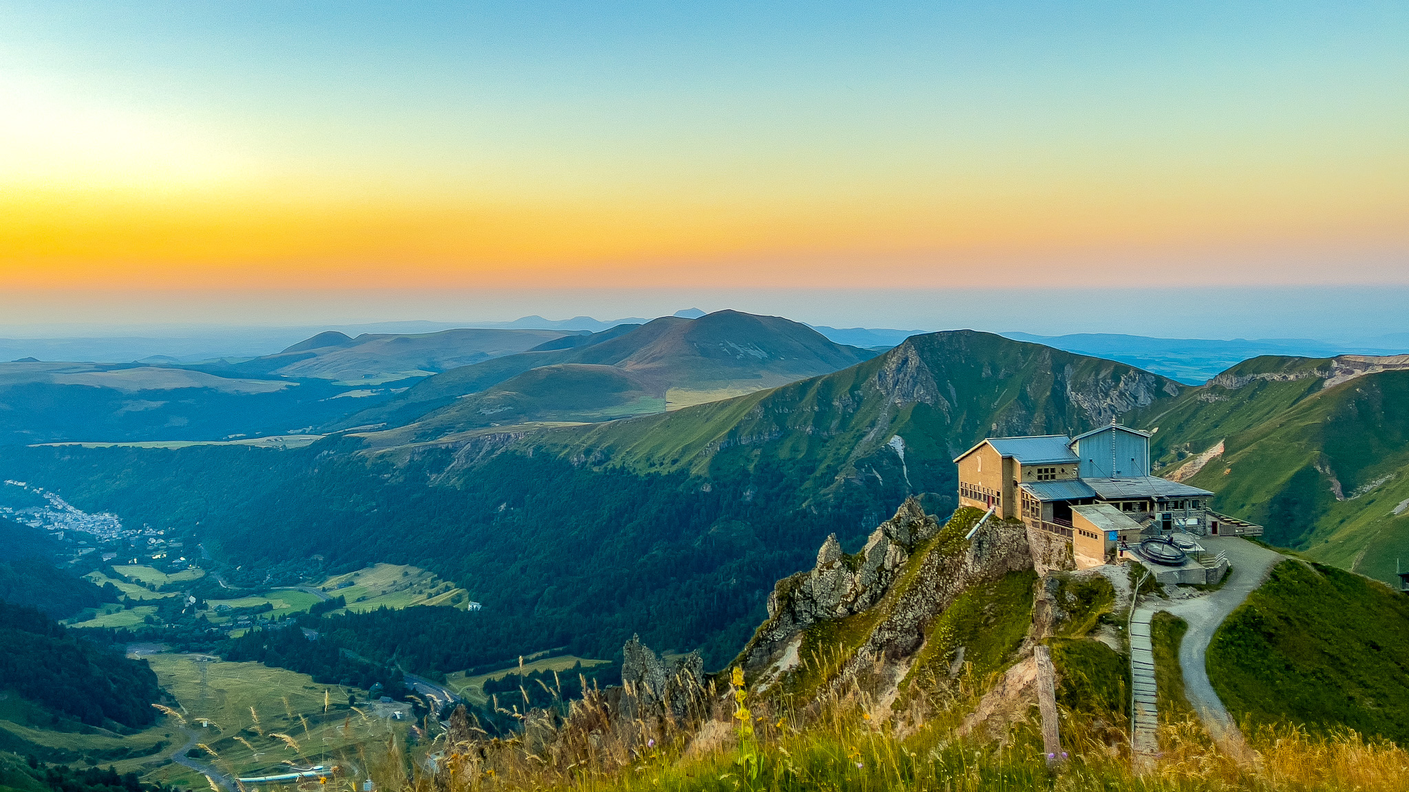 Magical sunset on the Sancy Cable Car