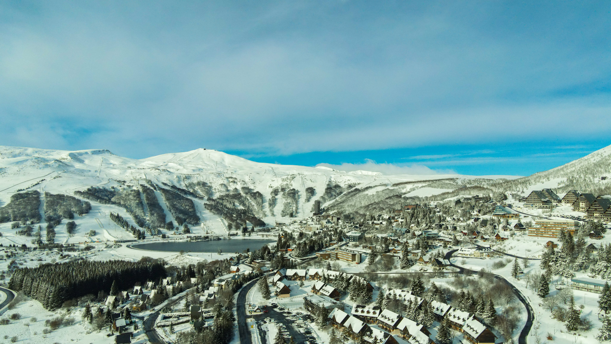 Super Besse under the Snow: Aerial View of an Enchanted Landscape