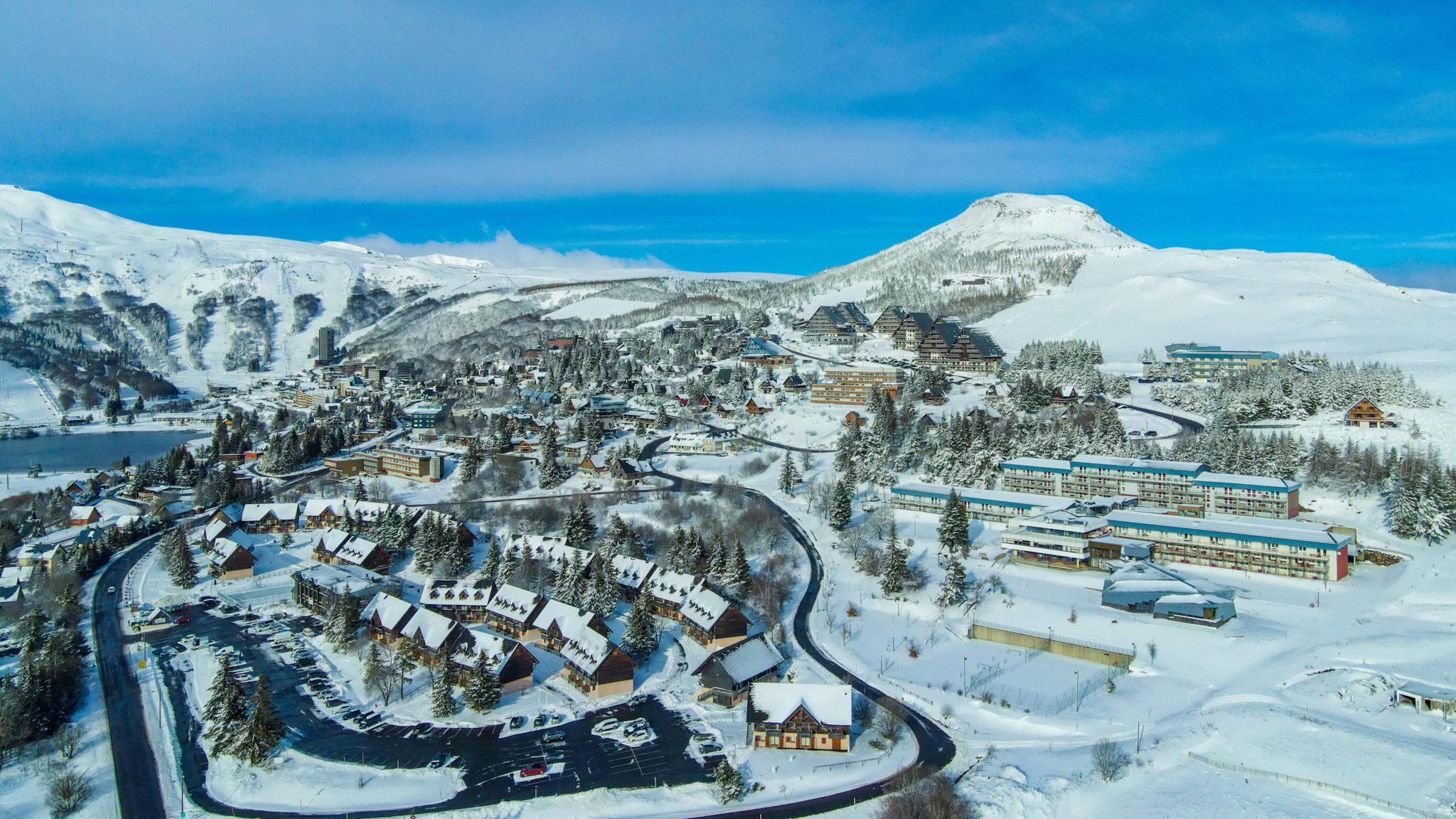 Super Besse: Snowy Ski Resort, Magical Aerial View