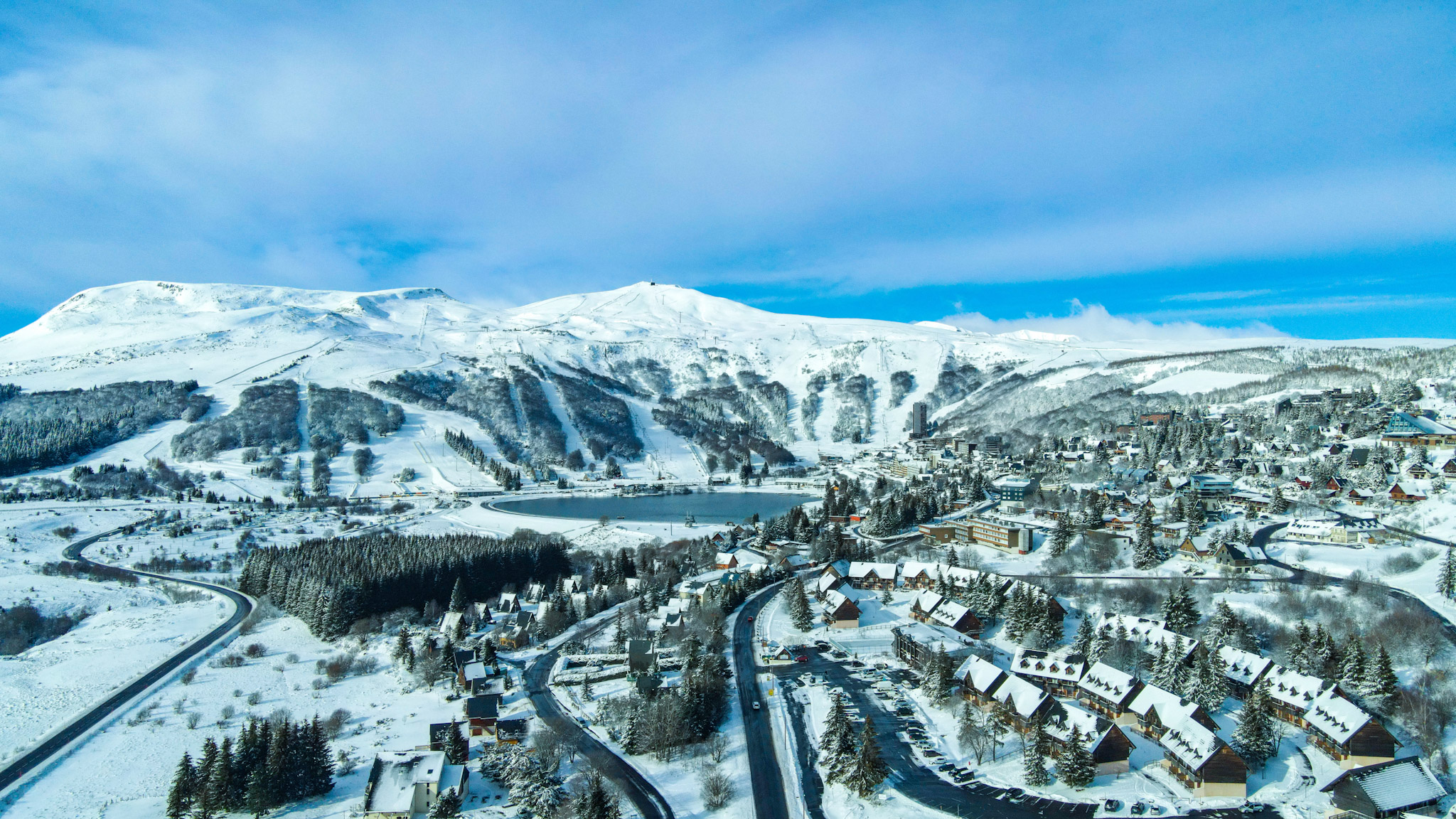 Super Besse under the Snow: Ski Resort, Magical Aerial View