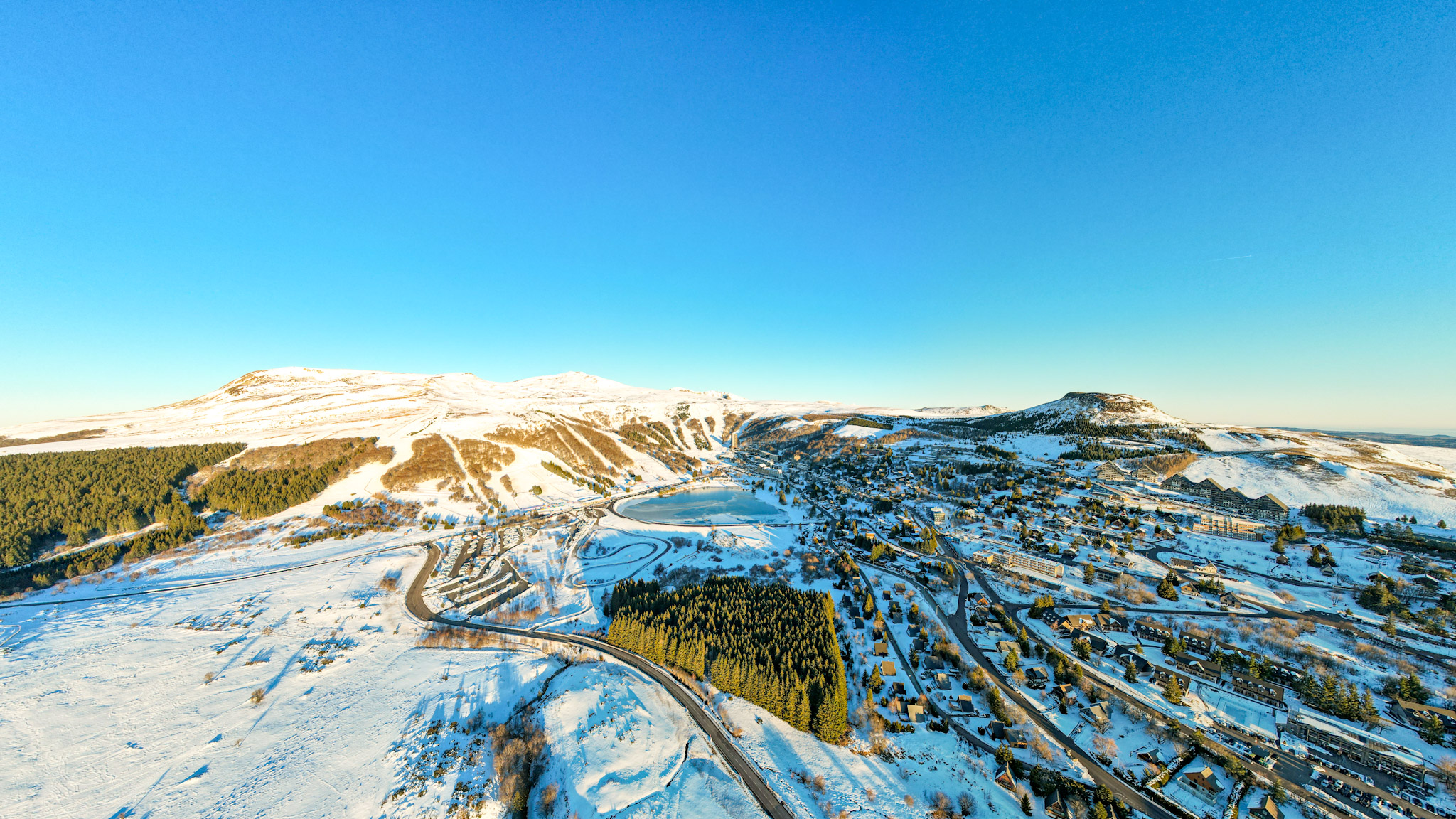 Super Besse: Ski Resort, Panoramic Aerial View