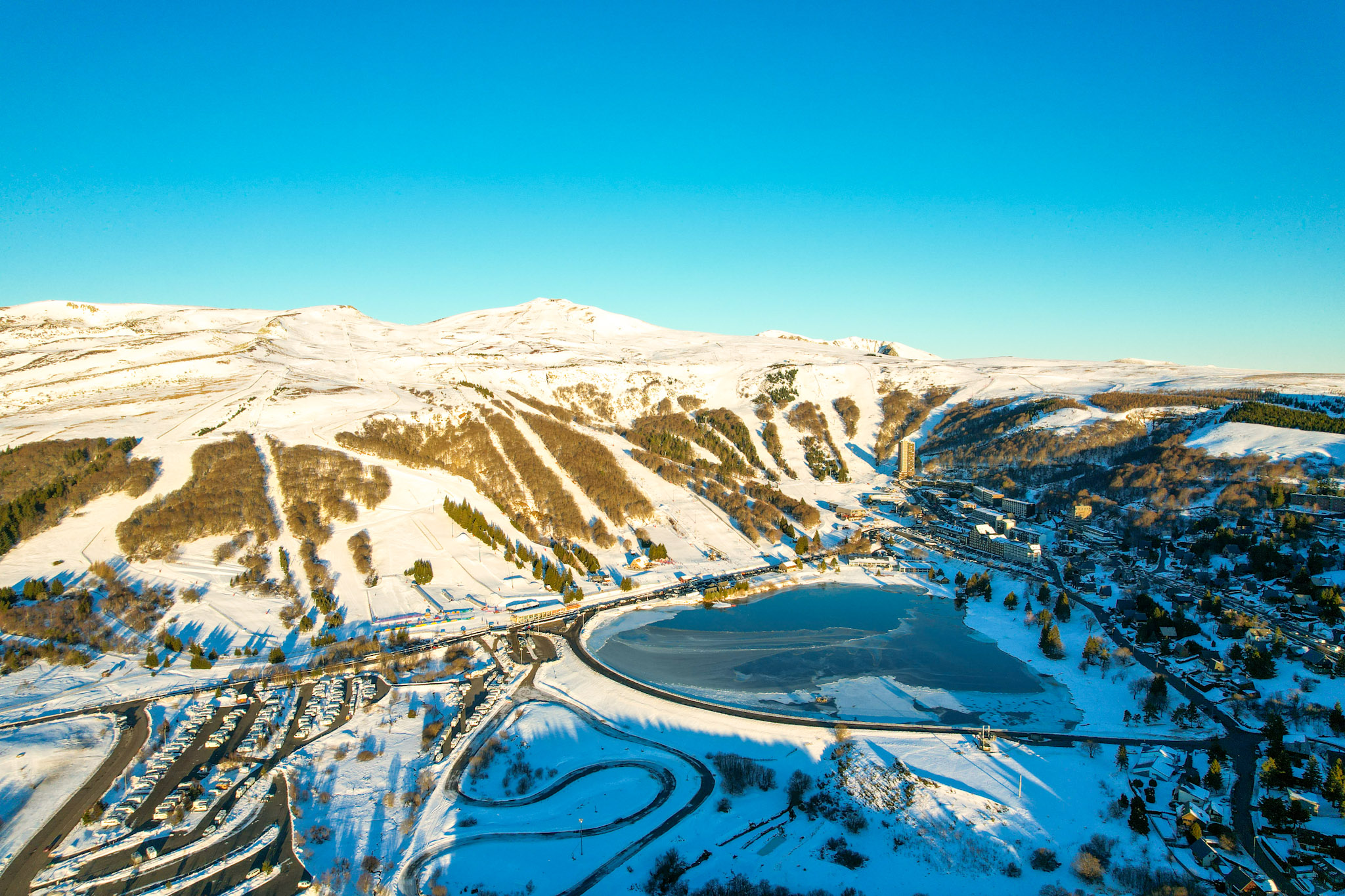 Super Besse: Golden Dawn over the Ski Resort in Auvergne