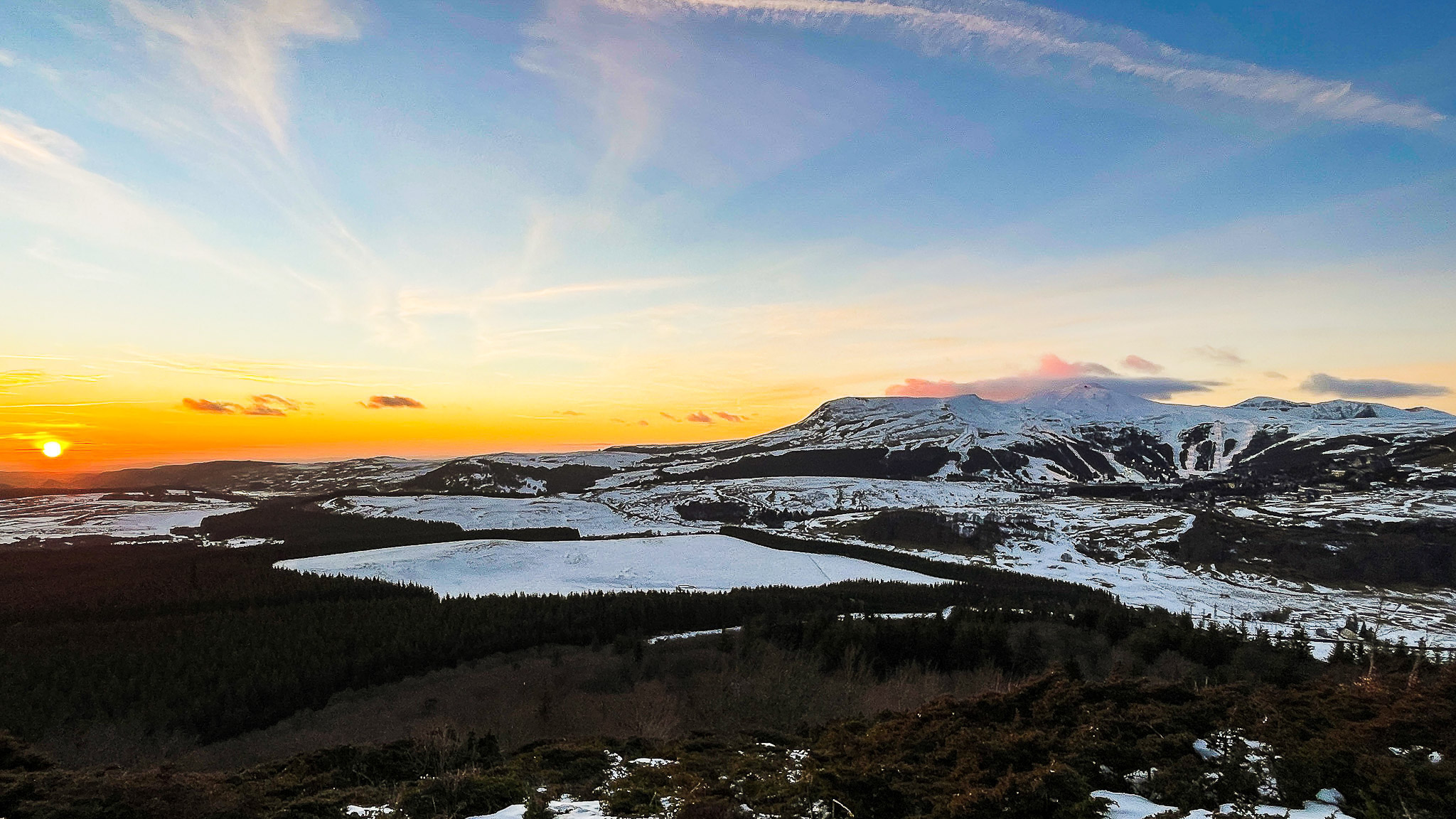 Puy de Montchal: A Magical Sunset over the Auvergne Landscapes