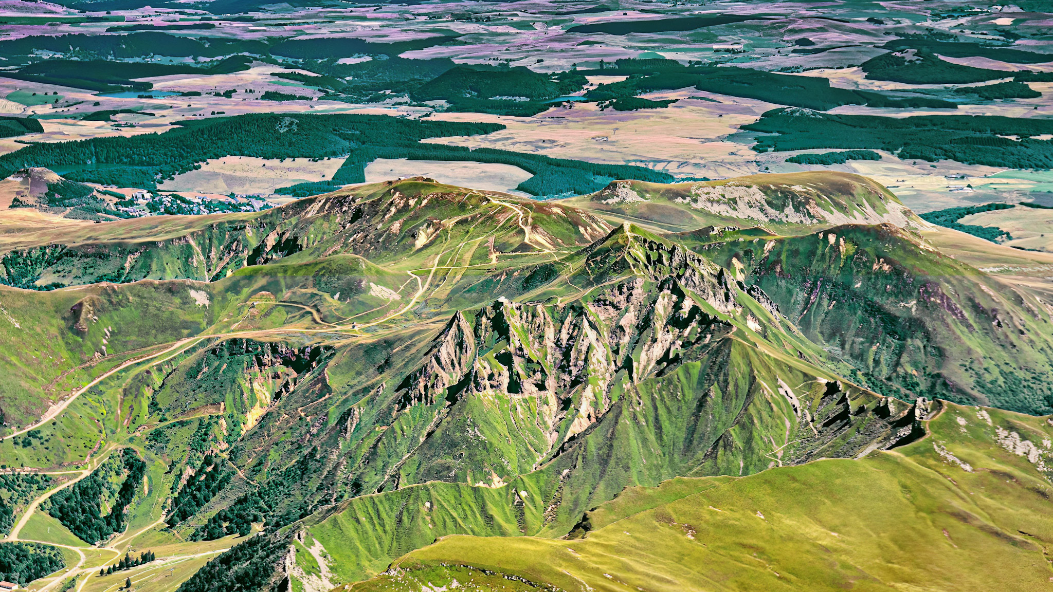 Sancy massif - Sublime panorama of Puy de Sancy and Super Besse