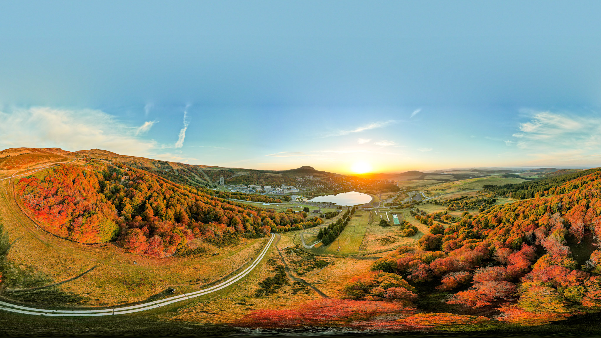 Sunrise over Super Besse in Autumn