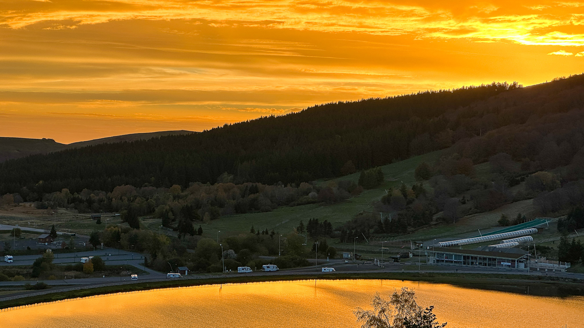 Super Besse, autumnal sunset over Super Besse