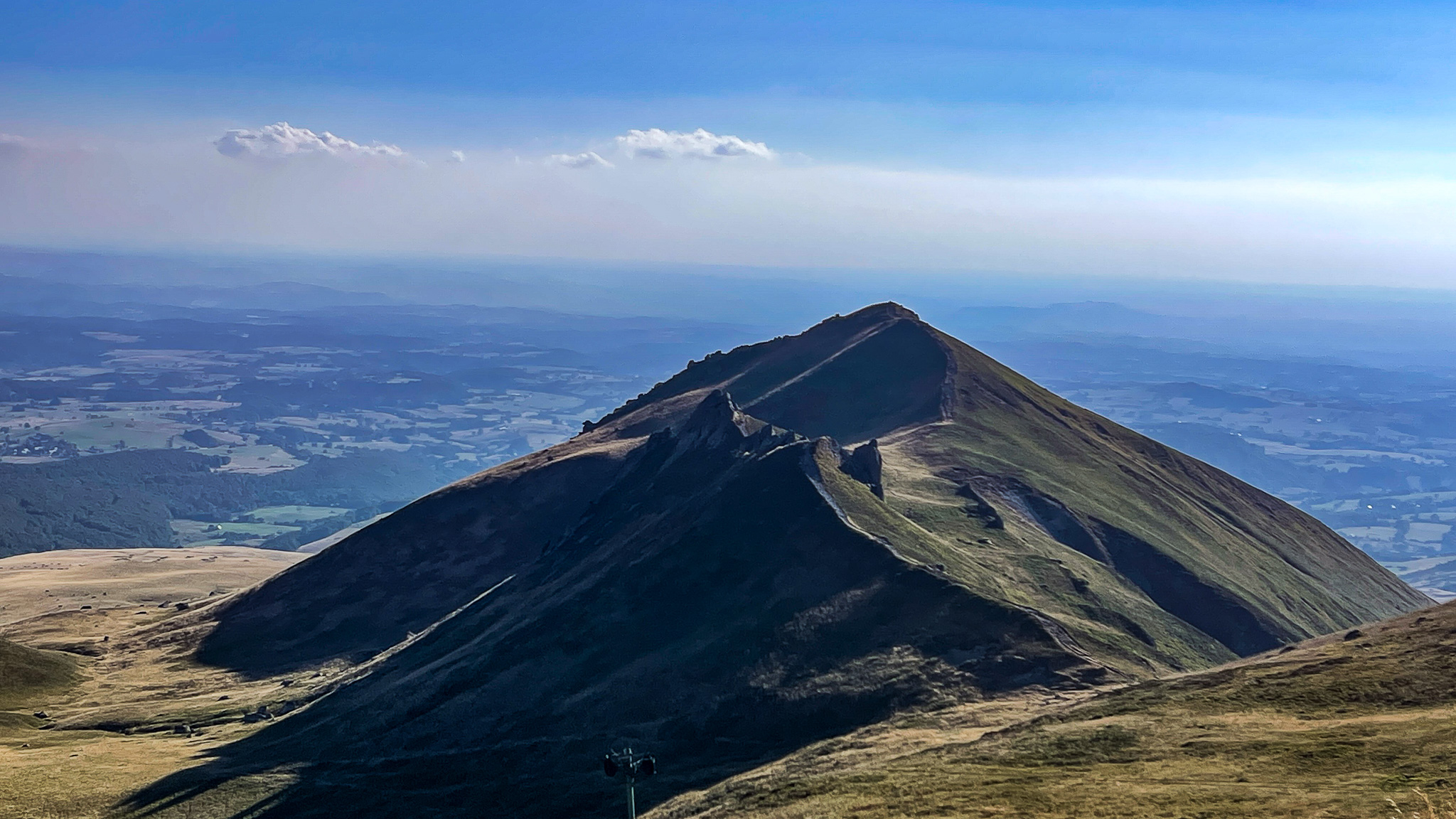 Puy de la Perdrix: Puy Gros and Salt Fountain in the Background - A Unique Natural Moment