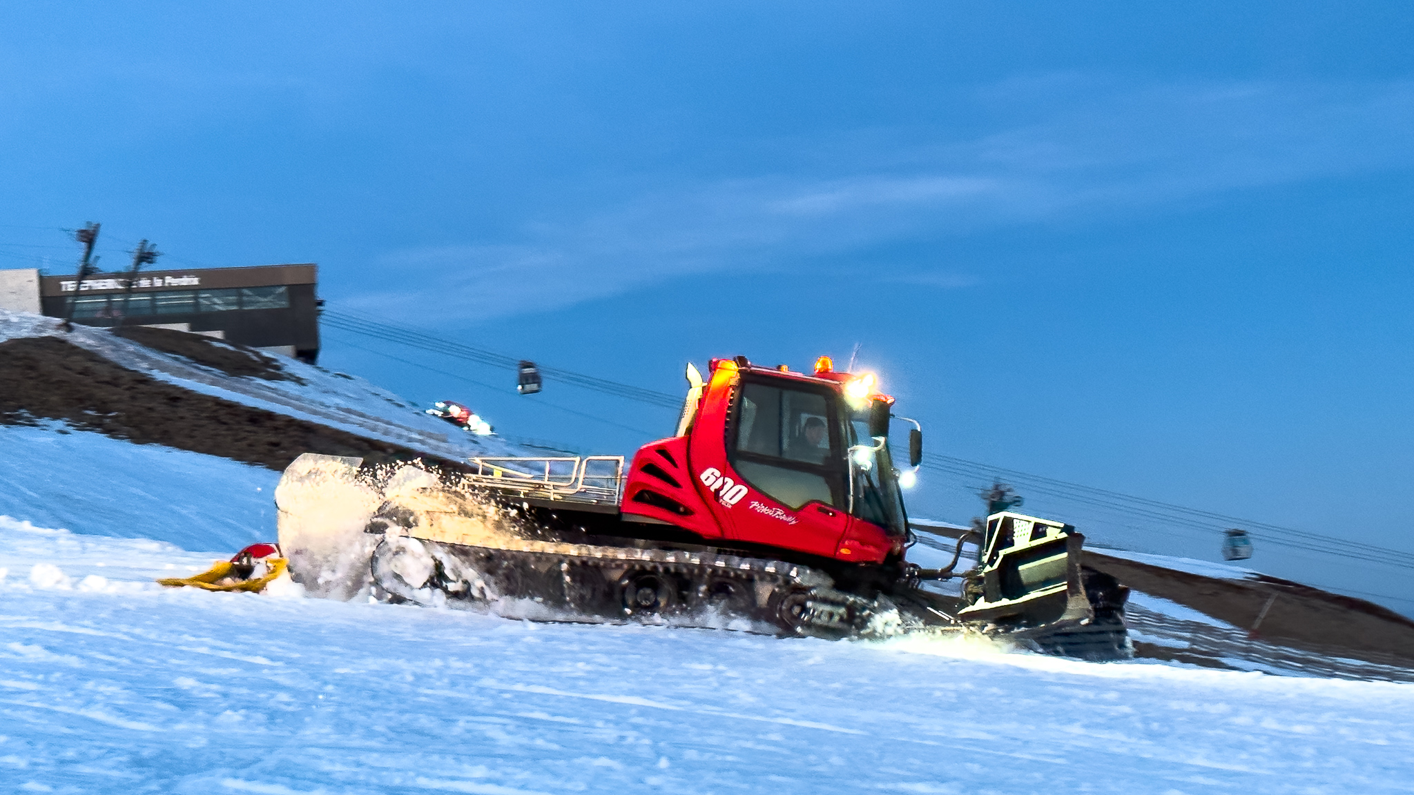 Super Besse - Ski Resort: Slope Preparation - Snow Groomers at Work