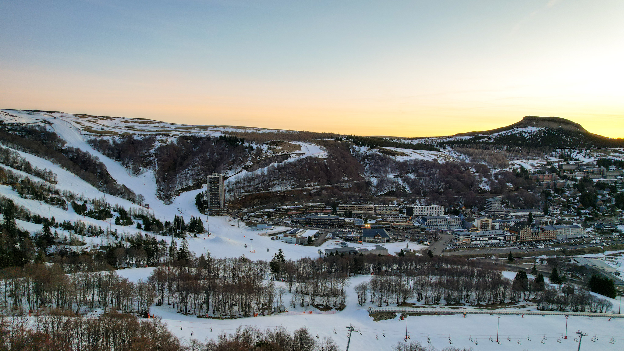 Super Besse: Morning Sun Kisses the Sleeping Ski Resort