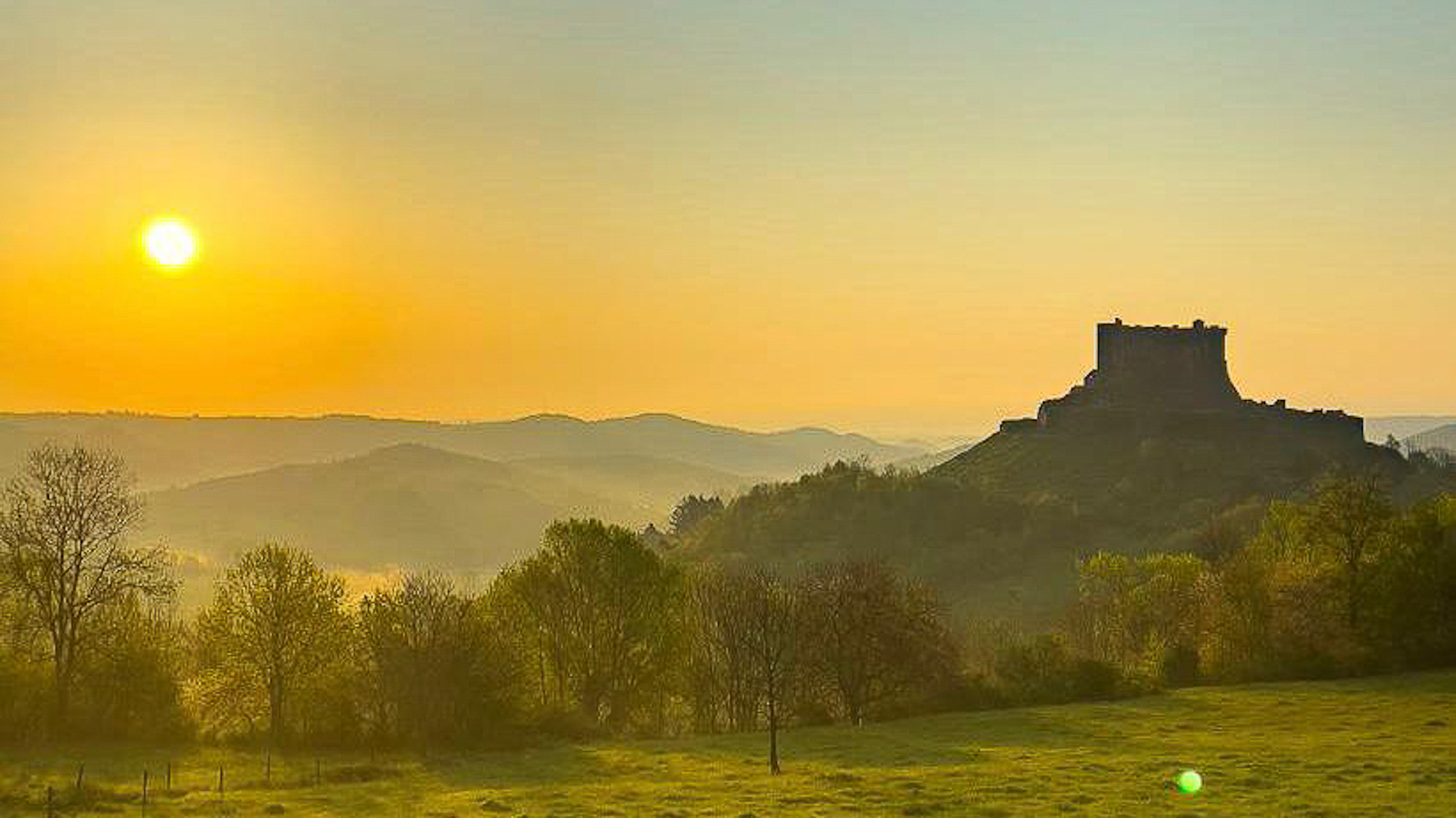 Sancy Massif: Super Besse, Lac des Hermines and Chalet Village at Sunrise