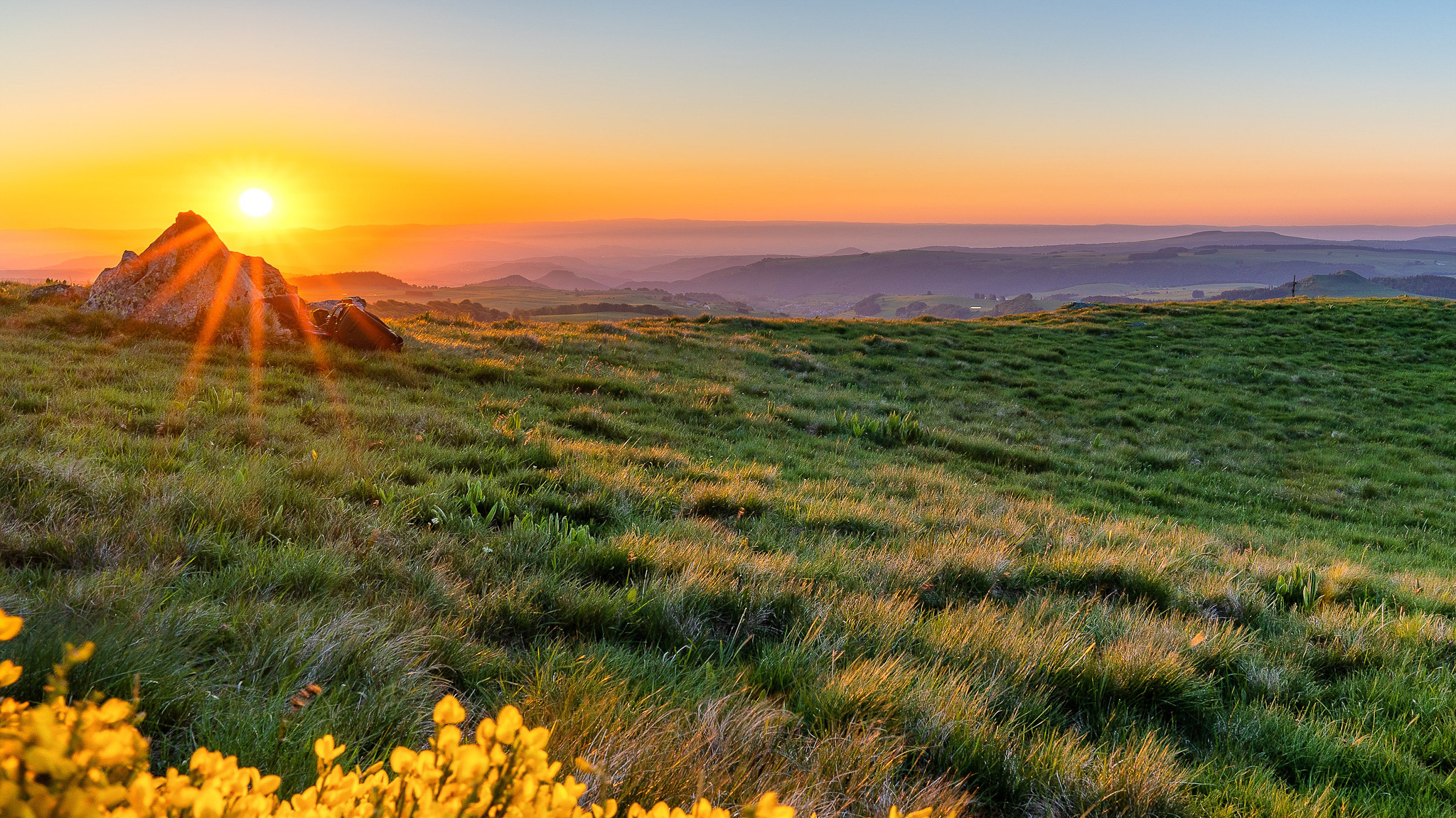 Super Besse: A magical sunrise over the countryside in spring!