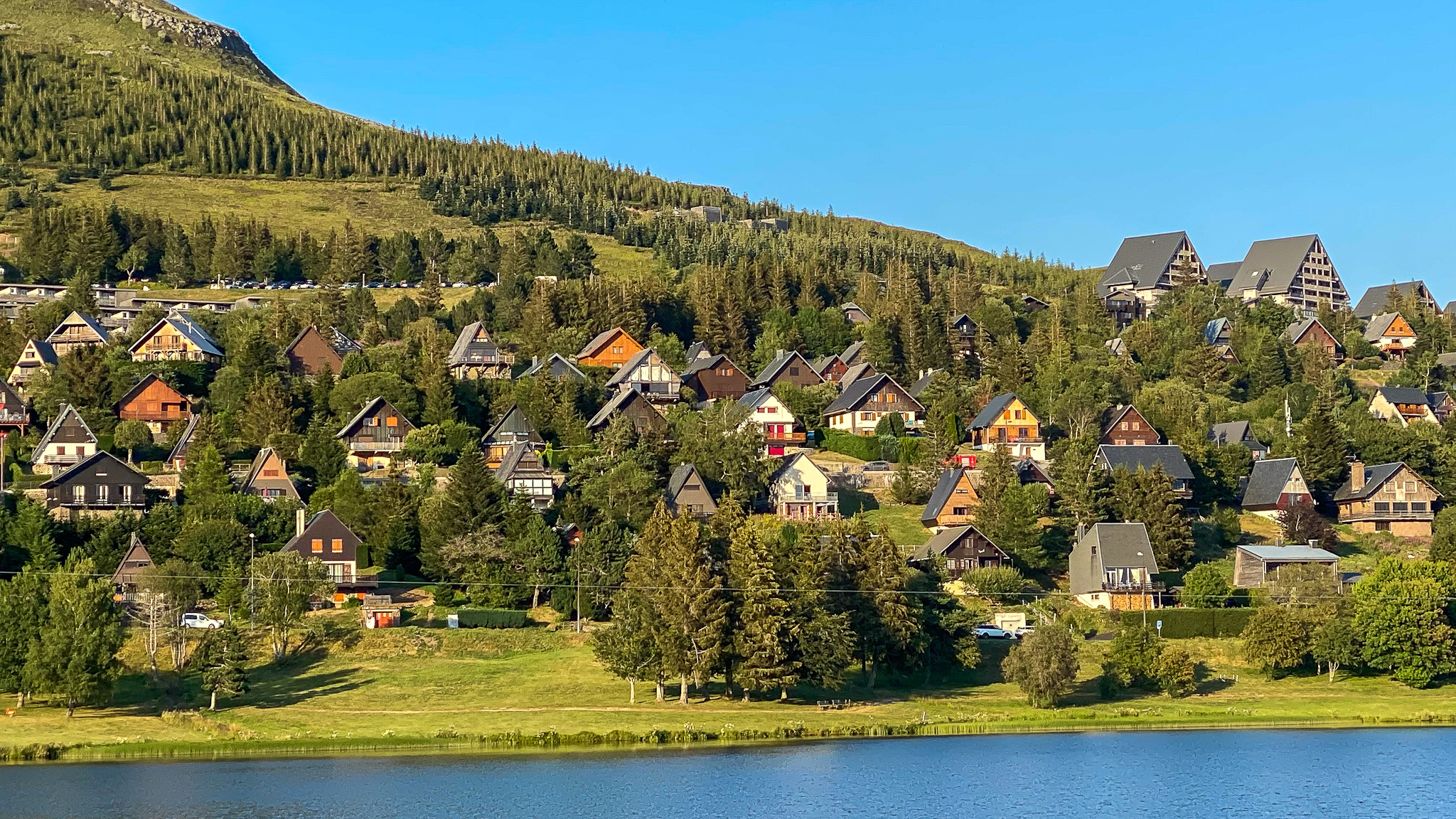 July in Super Besse: A Village of Chalets on the Edge of Lac des Hermines