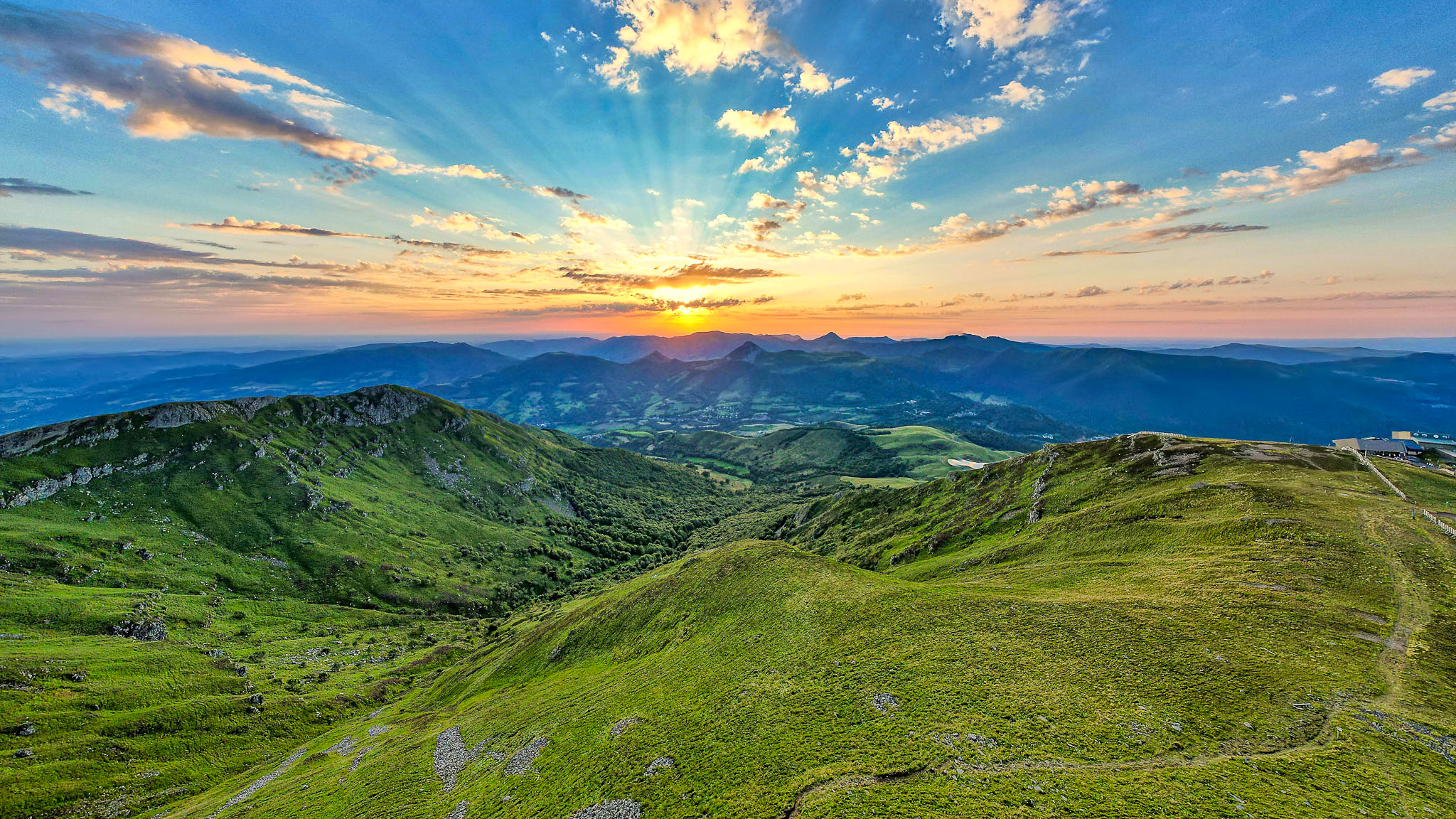 Plomb du Cantal: Magical Sunset over the Cantal Mountains