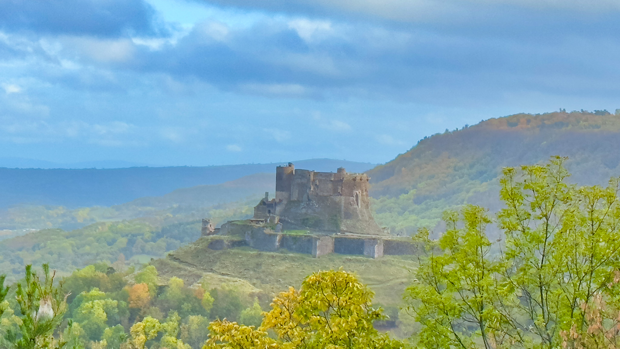 Murol Castle - Autumn: Red Leaves and Ancient History