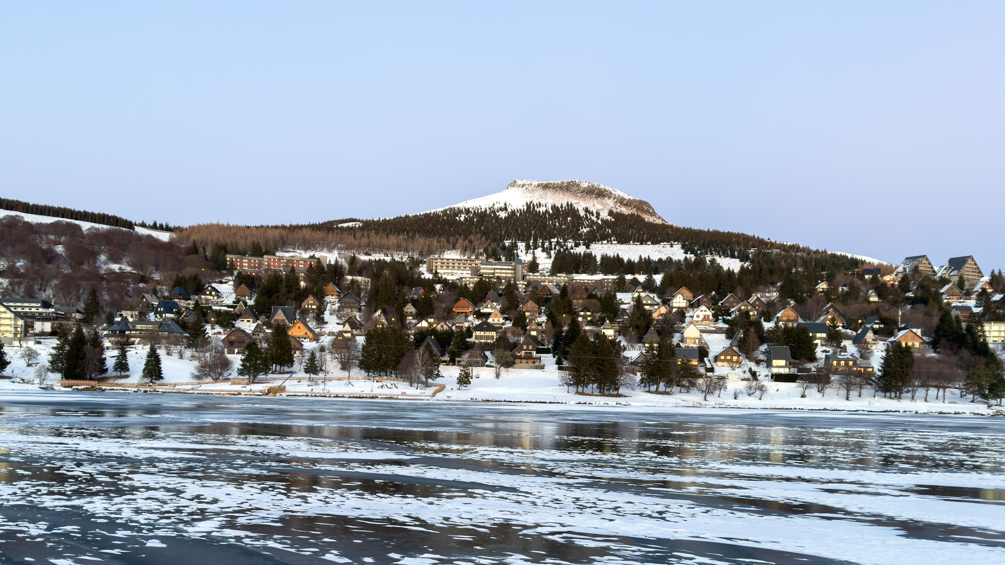 Super Besse: Lac des Hermines and the Chalet Village - A Winter Picture