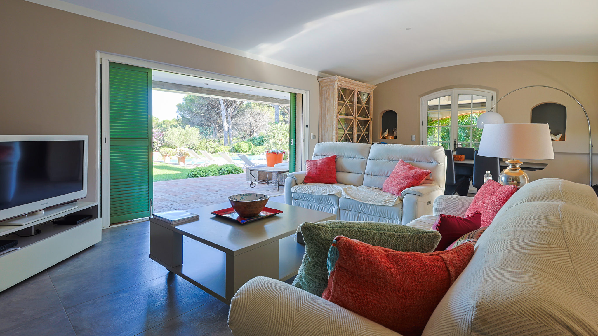 The living room of Villa La Marchellerie in Sainte Maxime